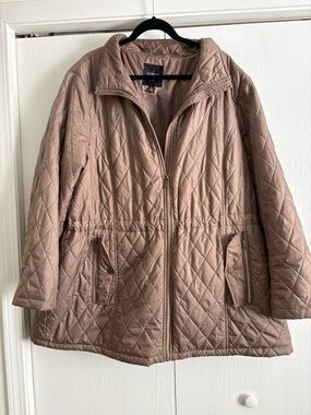Lightweight Tan Quilted Puffer Jacket